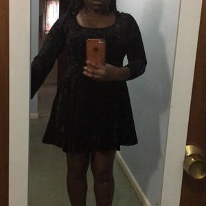 Black velvet feel dress